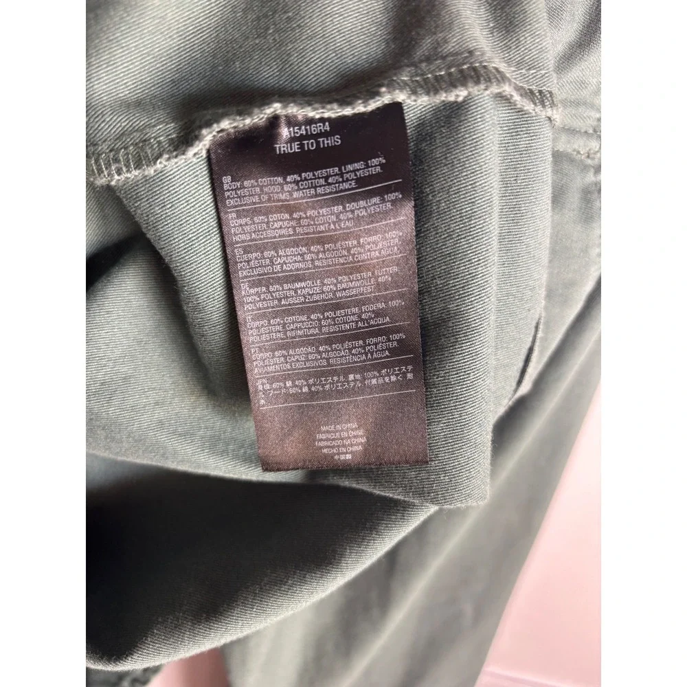 Volcom Mens Hooded Canvas Jacket Sage Green Full Zip Water Resistant Size Large